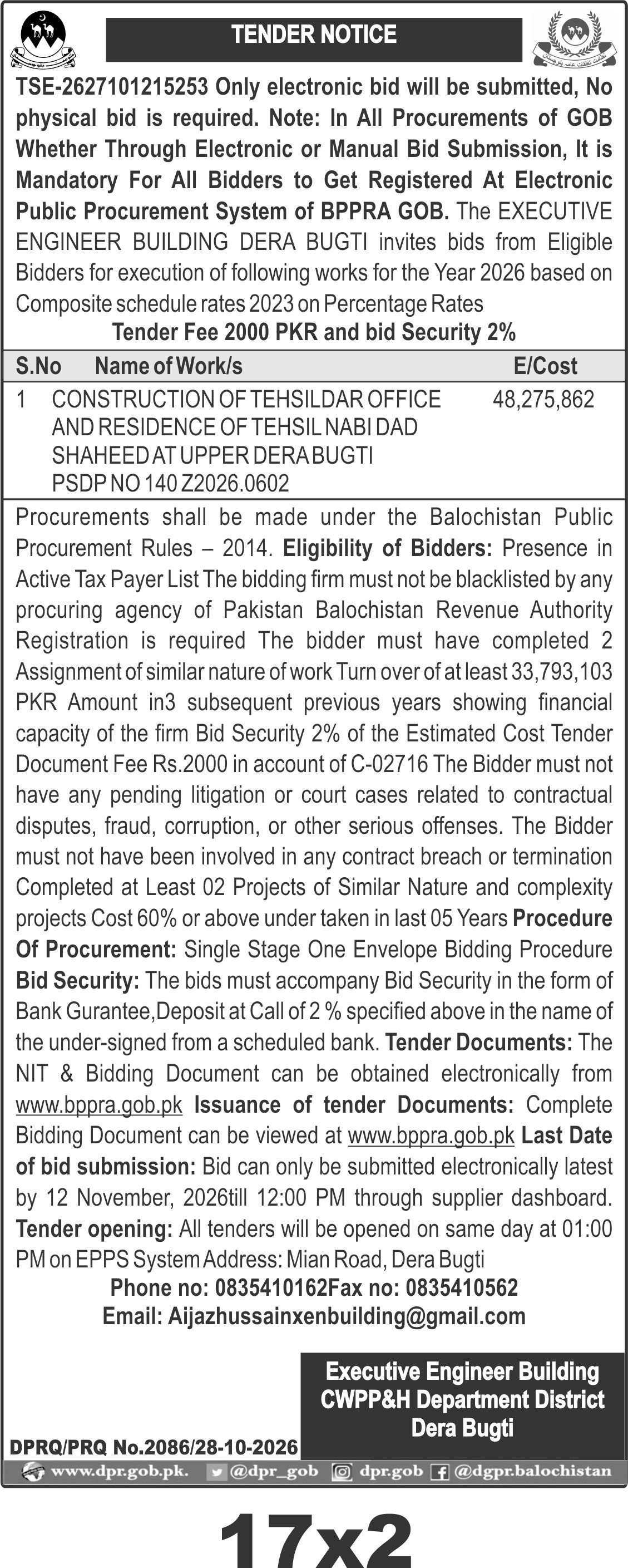 TENDER NOTICE